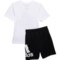 4NNGM_2 adidas Little Boys Cotton T-Shirt and Graphic Shorts Set - Short Sleeve