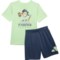 adidas Little Boys Sporty T-Shirt and Shorts Set - Short Sleeve in Lt Grn