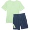 4NNGH_2 adidas Little Boys Sporty T-Shirt and Shorts Set - Short Sleeve
