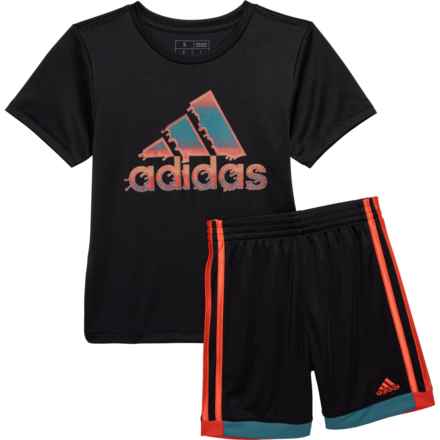 adidas Little Boys Winner T-Shirt and Shorts Set - Short Sleeve in Black