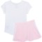 4MVXP_2 adidas Little Girls C Graphic T-Shirt and Mesh Skort Set - Short Sleeve
