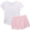 1VAKC_2 adidas Little Girls GRX T-Shirt and 3-Stripe Shorts - Short Sleeve