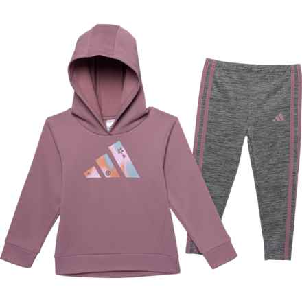 adidas Little Girls Hoodie and Tights Set in Purple