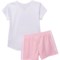 88TYP_2 adidas Little Girls Logo T-Shirt and 3-Stripe Shorts Set - Short Sleeve