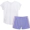 95VPJ_2 adidas Little Girls Logo T-Shirt and 3-Stripe Shorts Set - Short Sleeve