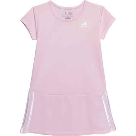 adidas Little Girls Pique Tennis Dress - Short Sleeve in Med Pink