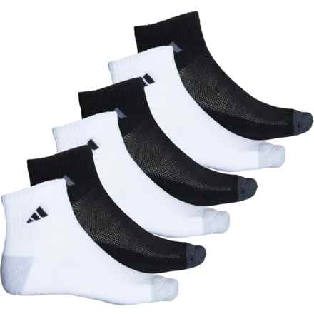 adidas Marled Cushioned Socks - 6-Pack, Quarter Crew (For Men) in White/Black/Onix Grey