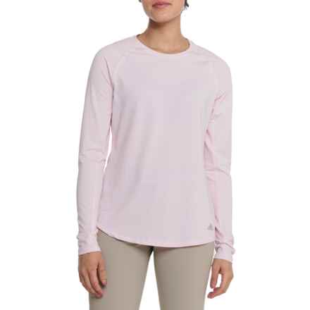 adidas Mesh Base Layer Top - UPF 50, Long Sleeve in Clear Pink