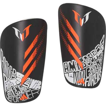 adidas Messi Club Shin Guards (For Boys and Girls) in Black/Solar Red