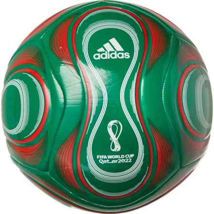 adidas Mexico OLP Club Soccer Ball - Size 5 in Vivid Green/Scarlet