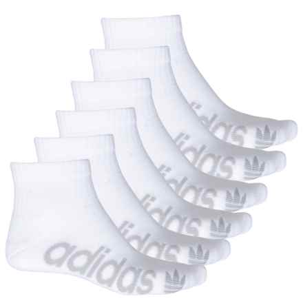 adidas Original Forum Socks - 6-Pack, Ankle (For Men and Women) in White/Clear Onix Grey