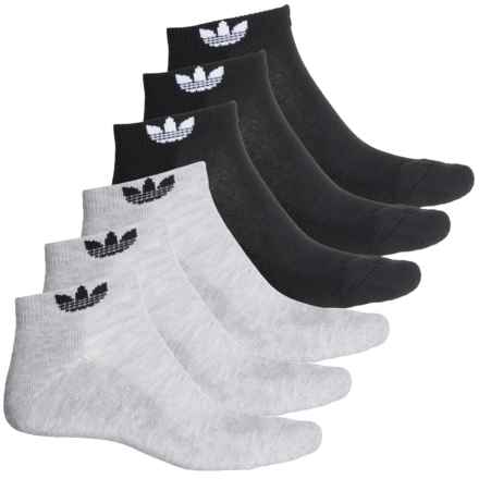 adidas Original No-Show Socks - 6-Pack, Ankle (For Men and Women) in Light Grey/Black