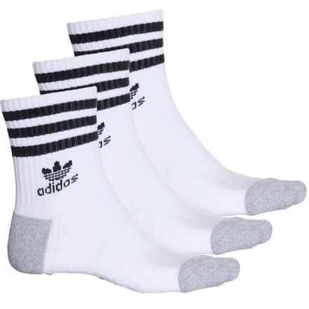 adidas Original Roller 2.0 Socks - 3-Pack, Quarter Crew (For Men and Women) in White/Black