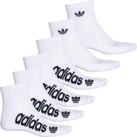 adidas Originals Forum Socks - 6-Pack, Quarter Crew (For Men and Women) in White/Black