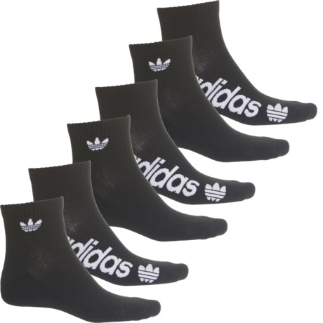 6-Pack adidas Originals Forum Quarter Crew Men's Socks (Black / White)