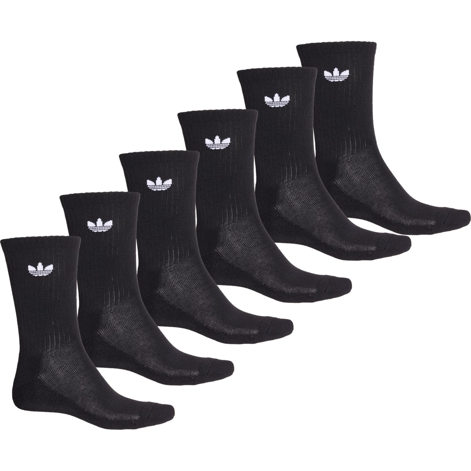 Adidas Men s Originals Trefoil 6 Pack Crew Socks Black