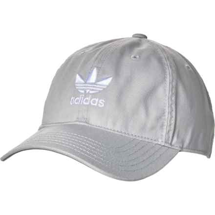 adidas Originals Relaxed Strap Back Baseball Cap in Stone Grey/White