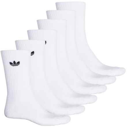 adidas Originals Running Socks - 6-Pack, Crew (For Men and Women) in White