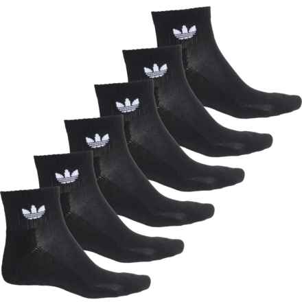 adidas Originals Running Socks - 6-Pack, Quarter Crew (For Men) in Black