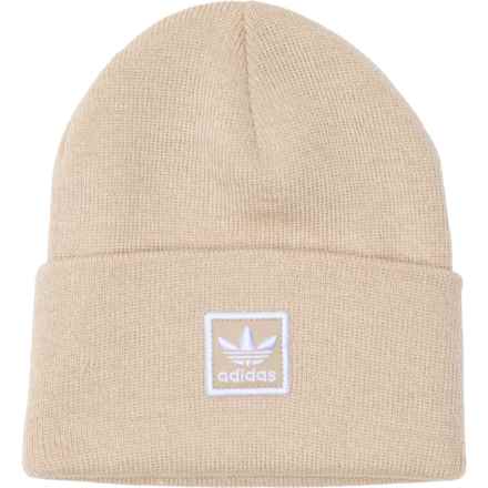 adidas Originals Tall Utility Beanie in Wonder Beige-Wonder White