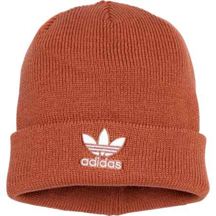 adidas Originals Trefoil Beanie (For Women) in Magic Earth Red/White