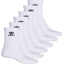 adidas Originals Trefoil Socks - 6-Pack, Quarter Crew (For Men) in White