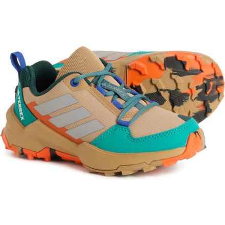 adidas outdoor Boys and Girls Terrex AX4R Mid Hiking Shoes in Carboard/Teal
