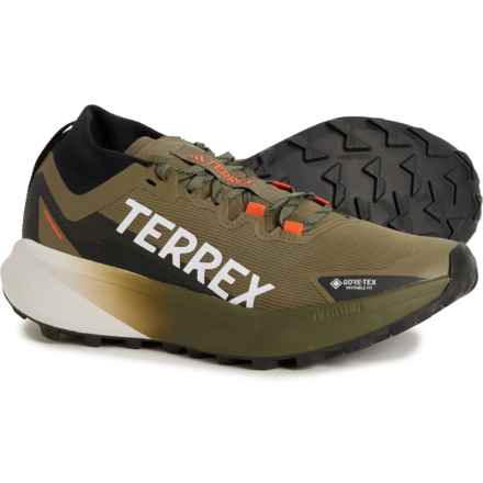adidas outdoor Terrex Agravic Gore-Tex® Running Shoes - Waterproof (For Men) in Olive Strata/Ftwr White