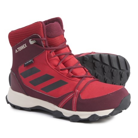 maroon hiking boots