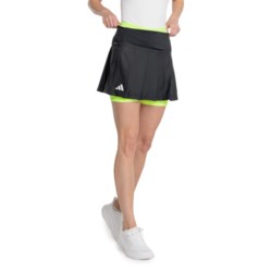adidas Pleated Tennis Skirt and Shorts Set in Black/Lucid Lemon