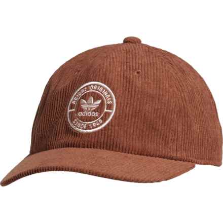 adidas Resort Corduroy Strap-Back Baseball Cap in Preloved Brown/Wonder White