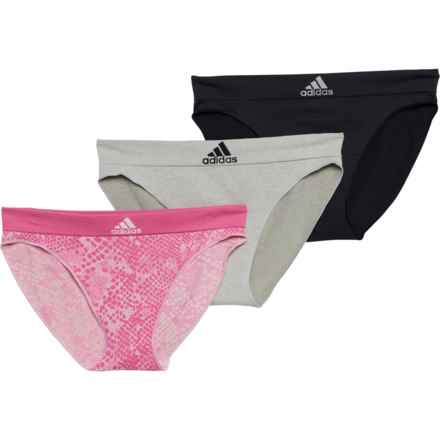 adidas Seamless Panties - 3-Pack, Bikini Briefs in Black/Grey/Pink