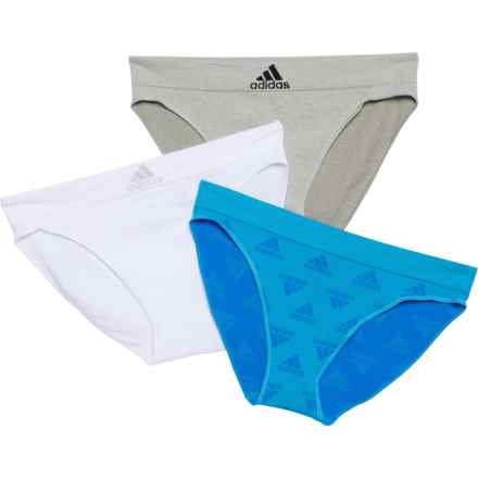 adidas Seamless Panties - 3-Pack, Bikini Briefs in Blue/Grey/White