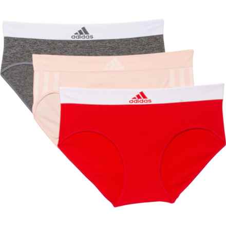 adidas Seamless Panties - 3-Pack, Briefs in Vivid Red & Peach Whip & Medium Hthr Grey