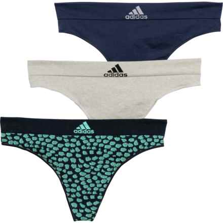 adidas Seamless Panties - 3-Pack, Thong in Navy/Grey/Print