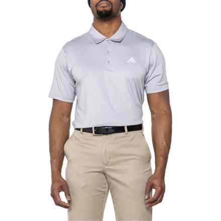 adidas Solid Polo Shirt - UPF 50, Short Sleeve in Grey 2