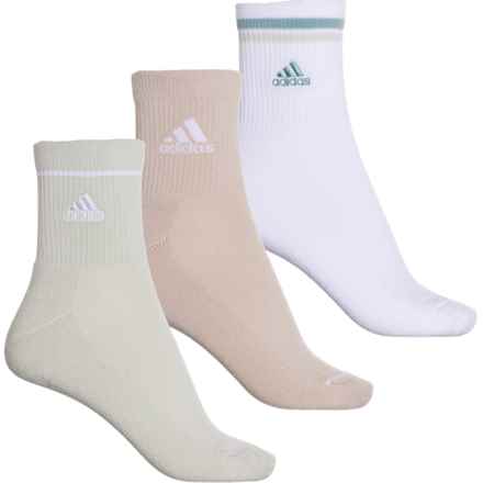 adidas Sport 2.0 AEROREADY Socks - 3-Pack, Quarter Crew (For Women) in Linen Green/Wonder Beige/White