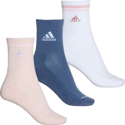 adidas Sport 2.0 AEROREADY Socks - 3-Pack, Quarter Crew (For Women) in Sandy Pink/Preloved Ink Blue/White