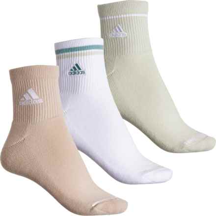 adidas Sport 2.0 ClimaCool® Socks - 3-Pack, 3/4 Crew (For Women) in Linen Green/Wonder Beige/White