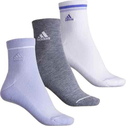 adidas Sport 2.0 ClimaCool® Socks - 3-Pack, Quarter Crew (For Women) in Violet Tone Purple/Medium Grey Heather/White