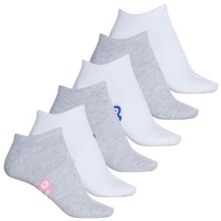 adidas Sport No-Show Socks - 6-Pack, Below the Ankle (For Women) in Cool Light Heather/White/Bliss Pink