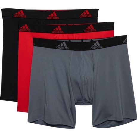 adidas Sport-Performance Boxer Briefs - 3-Pack in Scarlet Red/Onix Grey/Black
