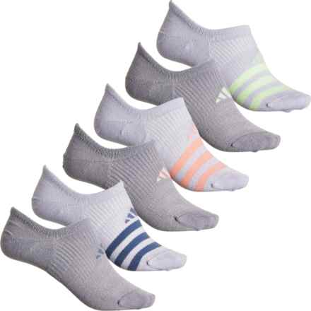 adidas Superlite 3.0 No-Show Socks - 6-Pack, Below the Ankle (For Women) in Clear Onix Grey/Semi Green Spark/Preloved Ink Blue