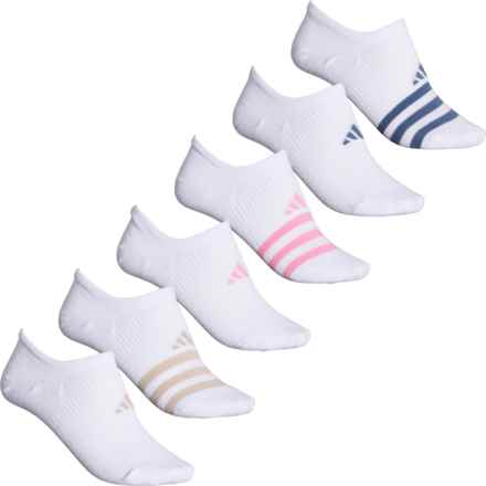 adidas Superlite 3.0 Super No-Show Socks - 6-Pack, Below the Ankle (For Women) in White/Preloved Ink Blue/Bliss Pink - Closeouts