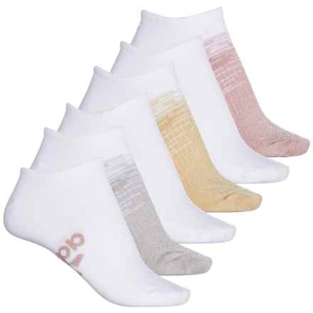 adidas Superlite Badge of Sport 2 No-Show Socks - 6-Pack, Below the Ankle (For Women) in White/Rose Gold/Silver Metallic