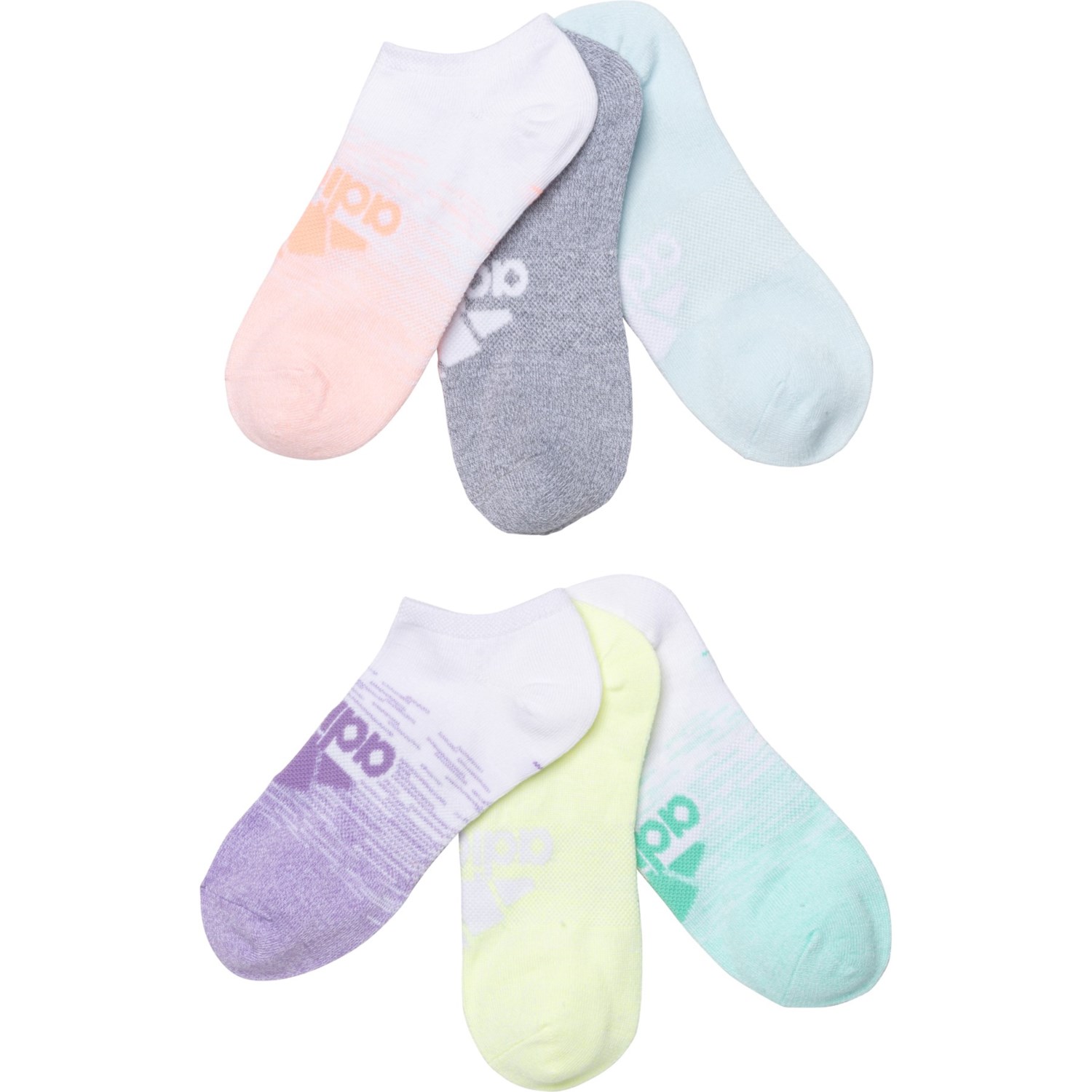 Adidas Superlite Badge of Sport II No-Show Socks - 6-Pack, Below the Ankle (For Girls)