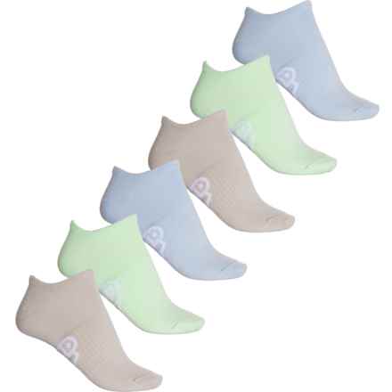 adidas Superlite Classic No-Show Socks - 6-Pack, Below the Ankle (For Women) in Semi Green Spark/Wonder Blue/Putty Grey