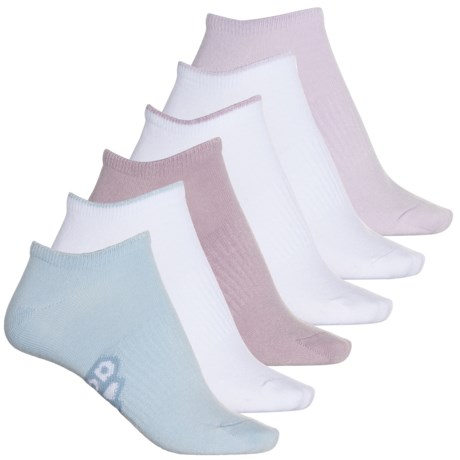 adidas Superlite Classic No-Show Socks - 6-Pack, Below the Ankle (For Women) in White/Shiny Preloved Fig/Shiny Wonder Blue
