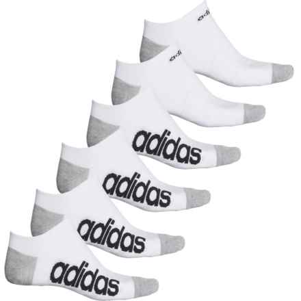 adidas Superlite Linear No-Show Socks - 6-Pack, Below the Ankle (For Men and Women) in White/Black/Grey