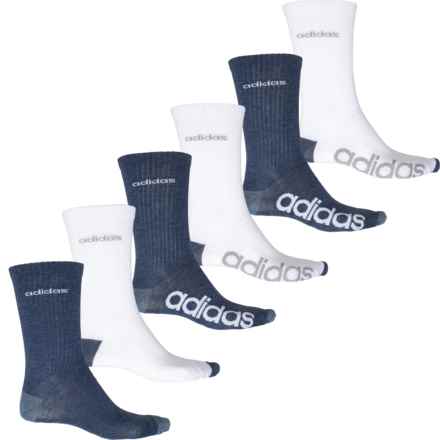 adidas Superlite Linear Socks - 6-Pack, Crew (For Men and Women) in Collegiate Navy/White